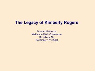 Chronology in the Case of Kimberly Rogers