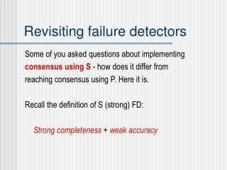 Revisiting failure detectors