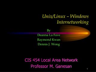 Unix/Linux – Windows Internetworking
