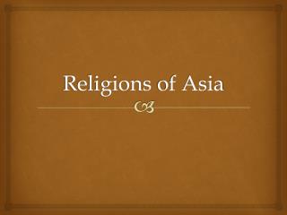 Religions of Asia