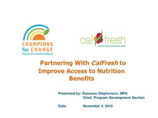 Partnering With CalFresh to Improve Access to Nutrition Benefits