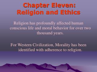 Chapter Eleven: Religion and Ethics