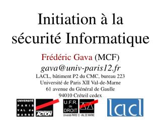 Initiation à la sécurité Informatique