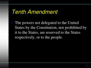 Tenth Amendment
