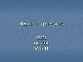 Regular expressions