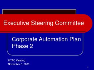Executive Steering Committee