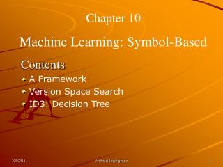 Chapter 10 Machine Learning: Symbol-Based