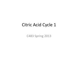 Citric Acid Cycle 1