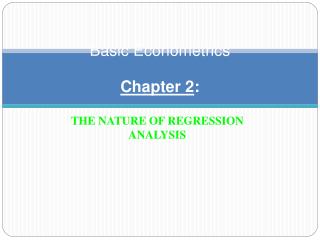 Basic Econometrics Chapter 2 :