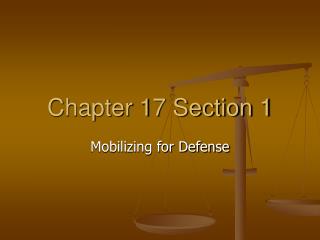 Chapter 17 Section 1