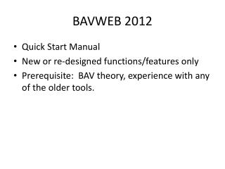 BAVWEB 2012