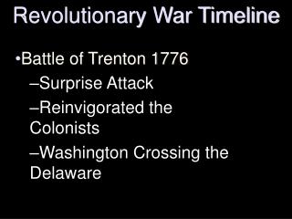 Revolutionary War Timeline