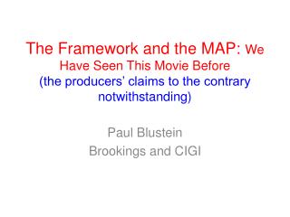 Paul Blustein Brookings and CIGI
