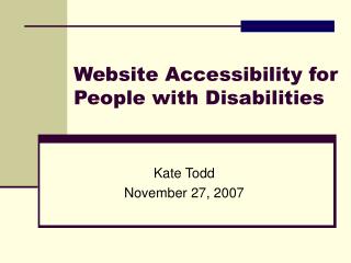 Website Accessibility for People with Disabilities