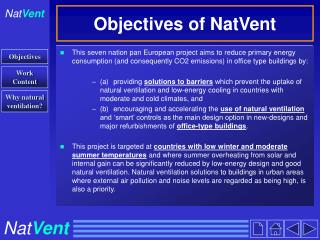 Objectives of NatVent