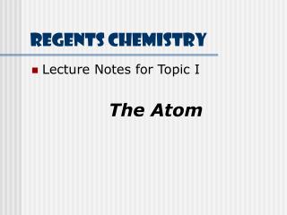 Regents Chemistry