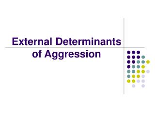 External Determinants of Aggression