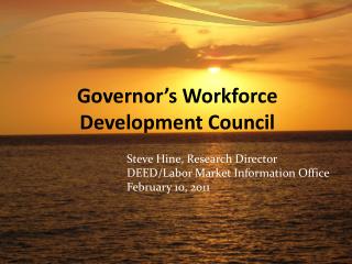 Governor’s Workforce Development Council