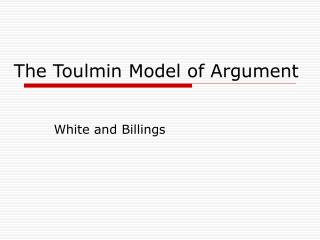 The Toulmin Model of Argument