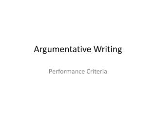 Argumentative Writing