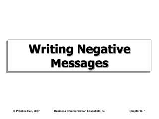 Writing Negative Messages