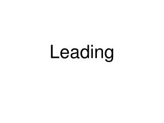 Leading