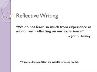 Reflective Writing