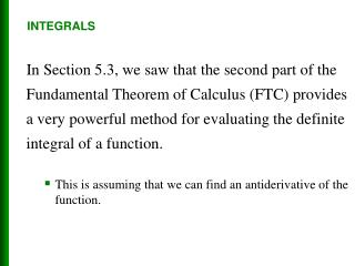 INTEGRALS