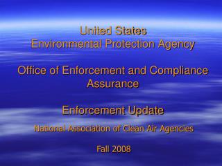 National Association of Clean Air Agencies Fall 2008