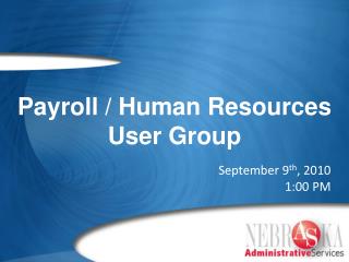 Payroll / Human Resources User Group