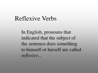 Reflexive Verbs