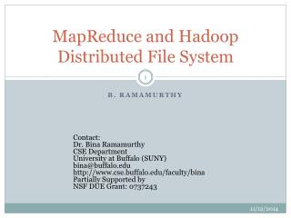 MapReduce and Hadoop Distributed File System