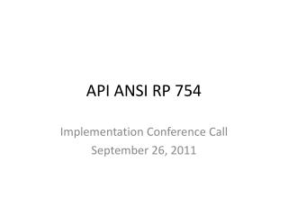 API ANSI RP 754