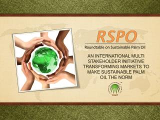 AN INTERNATIONAL MULTI STAKEHOLDER INITIATIVE TRANSFORMING MARKETS TO MAKE SUSTAINABLE PALM