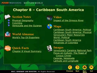 Chapter 8 – Caribbean South America