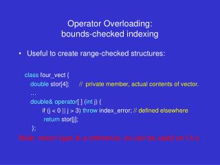 Operator Overloading: bounds-checked indexing