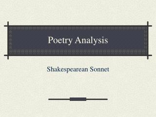 Poetry Analysis