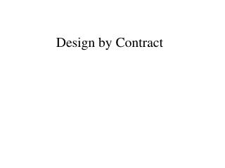 Design by Contract