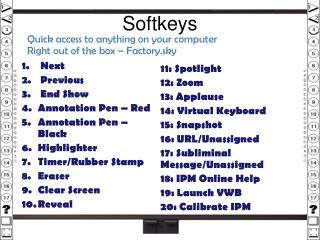 Softkeys