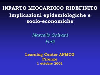 Learning Center ANMCO Firenze 1 ottobre 2001