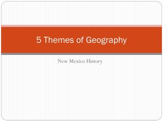 5 Themes of Geography