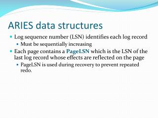 ARIES data structures