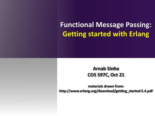 Functional Message Passing: Getting started with Erlang