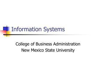 Information Systems