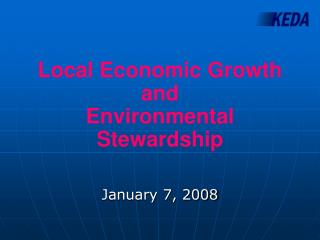 Local Economic Growth and Environmental Stewardship