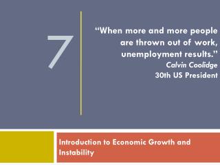 Introduction to Economic Growth and Instability