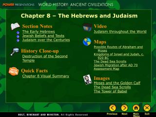 Chapter 8 – The Hebrews and Judaism