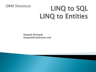 Ppt Linq To Sql Linq To Entities Powerpoint Presentation Free Download Id