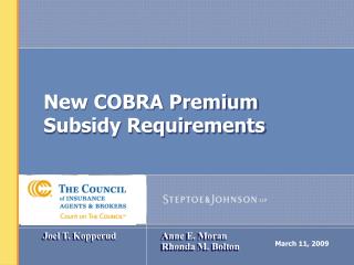 New COBRA Premium Subsidy Requirements