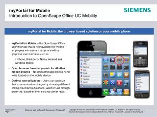 myPortal for Mobile Introduction to OpenScape Office UC Mobility